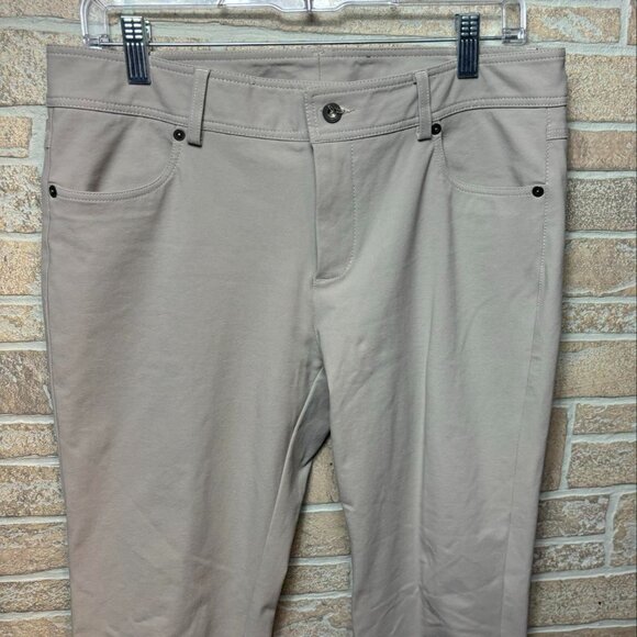 Nina Mclemore Straight Leg Stretch Cotton Sliming Pants Size 8 Tan - Picture 1 of 6